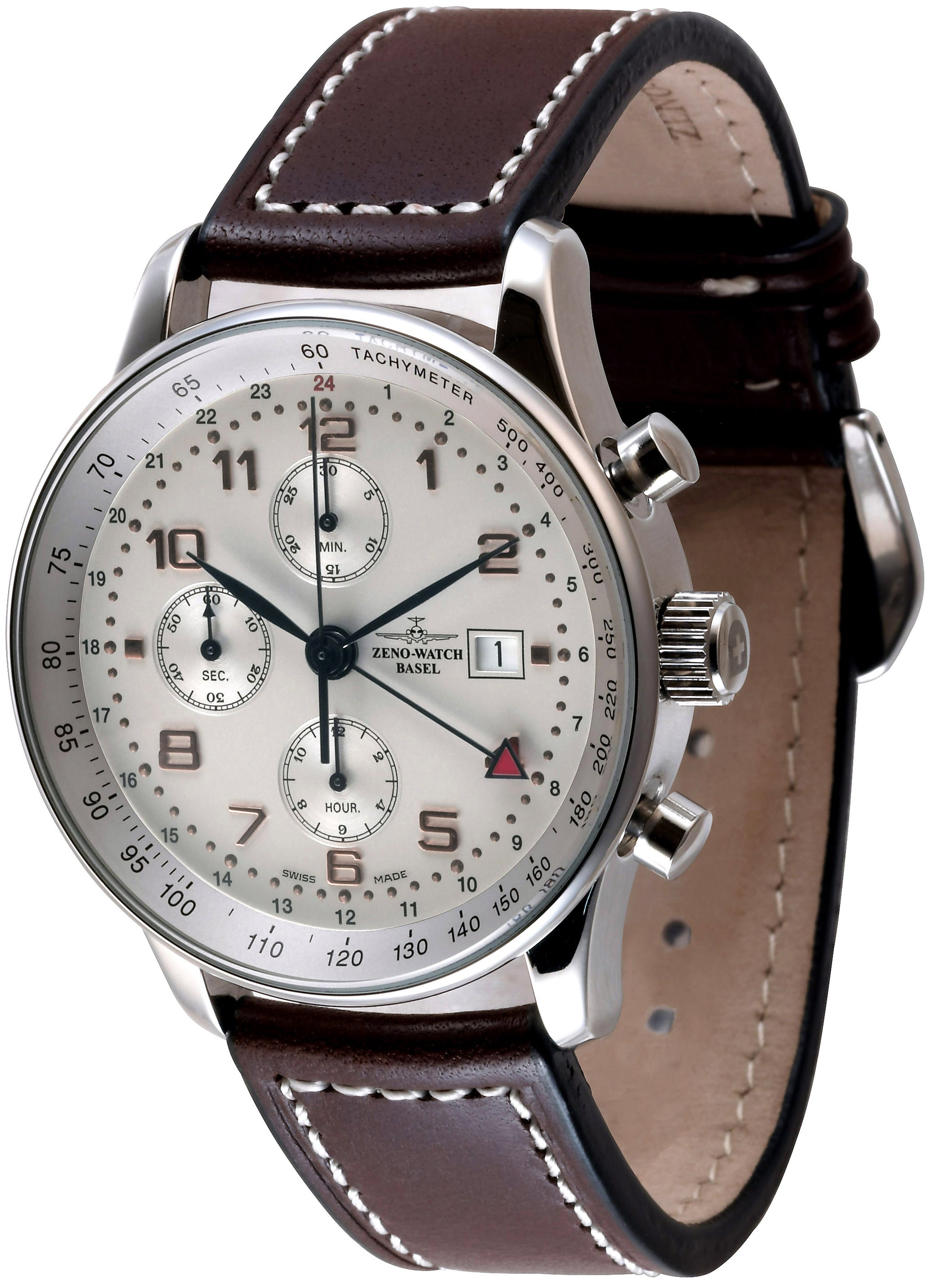 X Large Retro Chronograph GMT Dual Time Zeno Watch